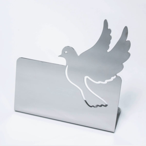 Plaque funéraire colombe inox Aeternum Creations